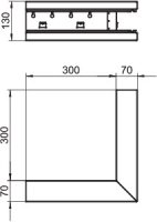 OBO GS-SA70130RW Vnější roh, pro kanál Rapid 80, 70x130mm, čistě bílá Ocel