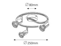 Norton GU10 3x 50W IP20 chrom RABALUX 6048
