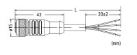 Napájecí kabel Zásuvka M12A  přímá 4pól. WAGO 756-3101/040-020