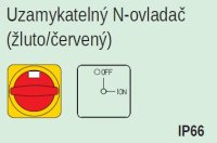 Hlavní/nouzový odpínač SALZER H412-41400-033N4 125A 0-1 4p do panelu červená