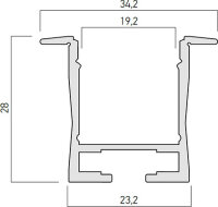 PRF061 WALL/CEILING REC. AL. PROFILE 3 m