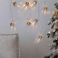 LED vánoční řetěz rolničky, 10x LED, zlatá, 1,5m, 2x AA SOLIGHT 1V272