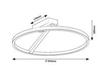 RENARA černá/ zlatá LED 24W IP20