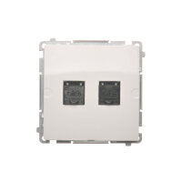 Zásuvka počítačová RJ45 dvojnonásobná kat. 6, s protiprachovou clonou, bílá