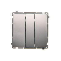 Trojitý spínač 10AX, 250V~, stříbrná matná metalizované BMW31.01/43