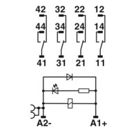RIF-2-RPT-LDP-24DC/4X21 Předmontovaný reléový modul s připojením push-in 2903308