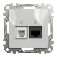 Sedna D/E Datová zásuvka RJ45 kat.6 UTP+RJ11 Aluminium SCHNEIDER SDD113468