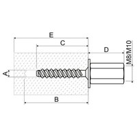 Šroub do betonu M8/M10 KOPOS KBS 6X35 M8/M10_POF