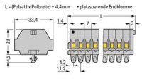 2vodičová svorkovnicese západkami šedá 0,08-4mm2 4pól.