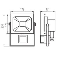 LED reflektor SMD s čidlem ANTRA LED 20W-NW-SE B 25702 Kanlux