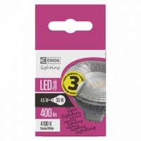 LED žárovka Classic MR16/GU5,3/4,5 W (31 W)/380 lm/neutrální bílá EMOS ZQ8434