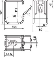 OBO 2031 M 70 A2 Svazkový držák Grip samozhášlivý 70x NYM3x1,5 Nerez