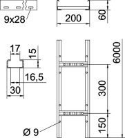 OBO LCIS 620 6 FT Kabelový žebřík profil C 60x200x6000 Ocel žár.zinek