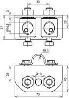 Adaptér pro úhlové uchycení nerez pro jímací tyče D 16mm pro DEHNiso 106325