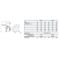 zásuvka vestavná 5P, 16A/400V, 6h, IP44, příruba 70x70mm, přímá PCE 315-6