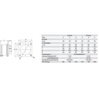 přívodka vestavná 5P, 32A/400V, 6h, IP44, přímá, příruba 70x70mm PCE 625-6