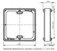 ABB Classic,Swing 3914-00169 B1 Rámeček distanční,výška 12,5 mm