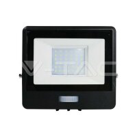 30W LED PIR Sensor Floodlight SAMSUNG CHIP Black Body 3000K V-TAC SKU20262