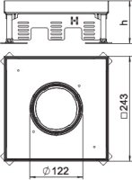 OBO RKFN2 9 VS 20 Čtvercová kazeta pro tubus 243x243mm Nerez ocel