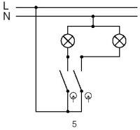 Přístroj přepínače sériového, řazení 5 3558-A05340 ABB