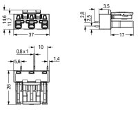 Zásuvka na desky plošných spojů, rovné, 3pól., Růžová WAGO 770-883/082-000
