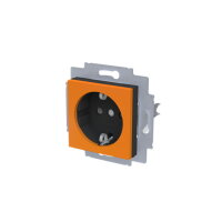 ABB Levit Zásuvka SCHUKO s clonkami oranžová/kouř. černá 2CHH203457A6066