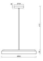 Závěsné LED svítidlo se skleněným stínidlem OSMONT CARINA P2 32W IP40 3K černá
