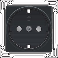 Kryt zásuvky ''schuko'' s dětskou pojistkou-BAKELITE PIANO BLACK NIKO 200-66901