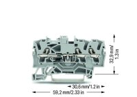 Svorka pro moduly, 3vodič., S diodou 1N4007, Šedá WAGO 2202-1311/1000-410
