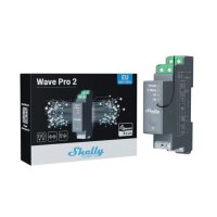 Spínací modul na DIN lištu Shelly Wave PRO 2 2x16A, Z-Wave