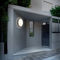 LED venkovní osvětlení kulaté 20W 1500lm 4000K IP54 20cm šedá barva WO750-G