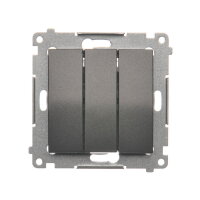 Trojitý spínač řazení 3x 1 10AX, 250V~, antracit mat, metalizované DW31.01/48