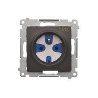 Zásuvka jednonásobná DATA, s uzemněním s klíčem, 16A, 250V, hnědá matná