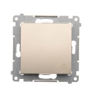 Ovladač zapínací SVĚTLO, řazení 1/0, 10AX, 250V~, zlatá matná, metalizované