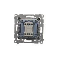 Spínač dvojpólový, řazení 2, (strojek s krytem)10AX, 250V~, černá matná