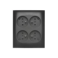 Čtyřnásobná zásuvka s uzemněním, IP20 černá matná KONTAKT SIMON ACGZN4/49