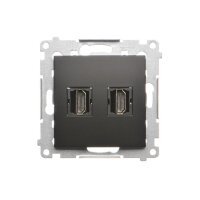 Dvojitá zásuvka HDMI, černá matná KONTAKT SIMON DGHDMI2.01/49