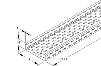 Kabelový žlab, 60x500x3000 mm, t=1,0 mm, děrovaný NIEDAX RL 60.500 F