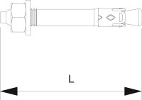OBO N 6-5-10/49 Svorníková kotva, 6x49mm, Ocel, galv. zinek, DIN EN 12329