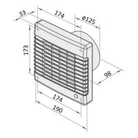 Ventilátor VENTS 125 MAL s automat. žaluzií 1009212