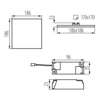 LED svítidlo AREL LED DL 20W-WW 29595 Kanlux