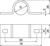 OBO 823 25 FT Upevňovací příchytka oboustranná 25mm Ocel žár.zinek