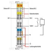 2kanálový binární vstup AC 120V světle šedá WAGO 750-406