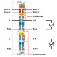 4kanálový analogový vstup 4-20 mA asymetrický vstup Wago 750-455