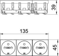 6120196 STD-F0 MZGN3 Zásuvka 3 násobná,