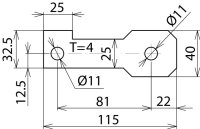 Připojovací třmen IF 3 přímý Průměr otvoru d1 11 mm DEHN 923211