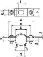 OBO ASL 733 20 G Distanční příchytka s připojovacím závitem M6 17-20mm Ocel