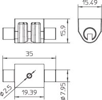 OBO 165 MBG UH Adaptér pro střešní držák vodiče univerzální o 4mm černá