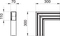 OBO GK-F70110RW Plochý roh pro kanál Rapid 80 70x110mm čistě bílá