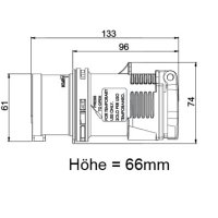 adaptér 16A/400V 5p na zásuvku 230V/16A DE standard, IP44 PCE 9433020